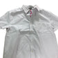 Fluid Short Sleeve Shirt Men's Casual White Cotton Blend Top Small