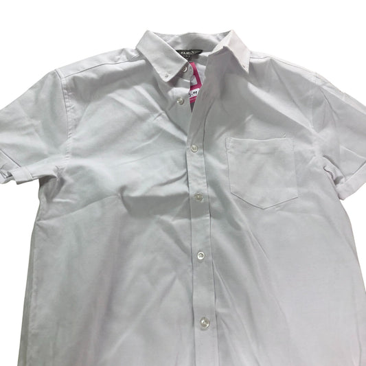 Fluid Short Sleeve Shirt Men's Casual White Cotton Blend Top Small