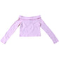 River Island Off The Shoulder Long Sleeve Top 7-8 Years Girls Pink Ribbed