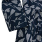Floral Dress Uk10 Women's Navy Multi Button Front Long Sleeve