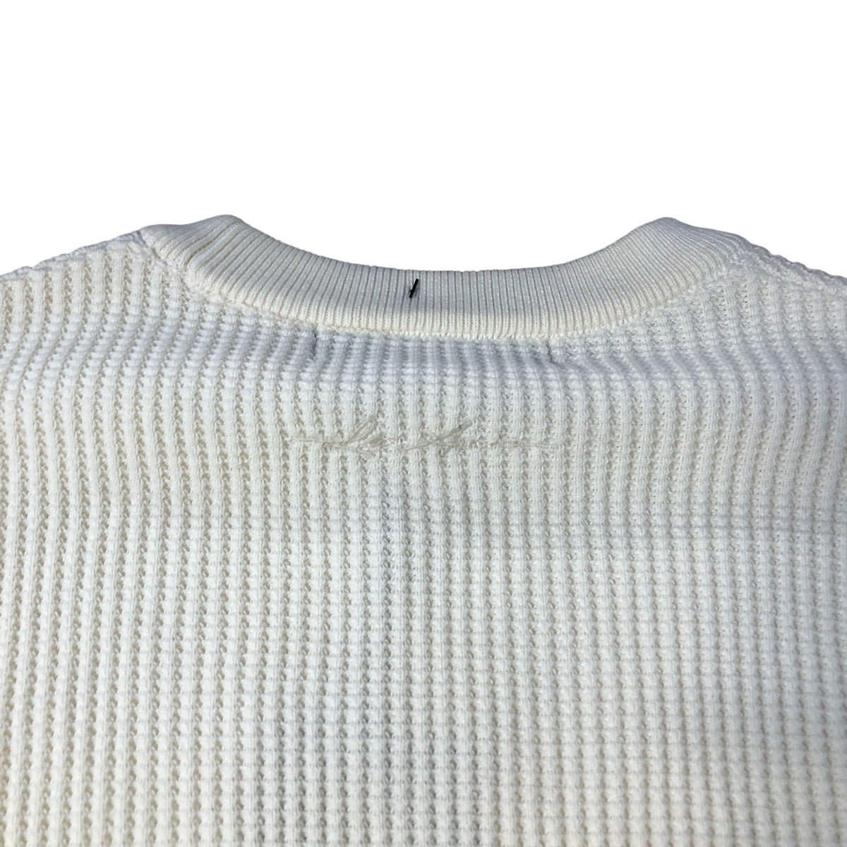 River Island Crew Neck Sweater Ecru Unisex Cream Ribbed Knit Long Sleeve Medium