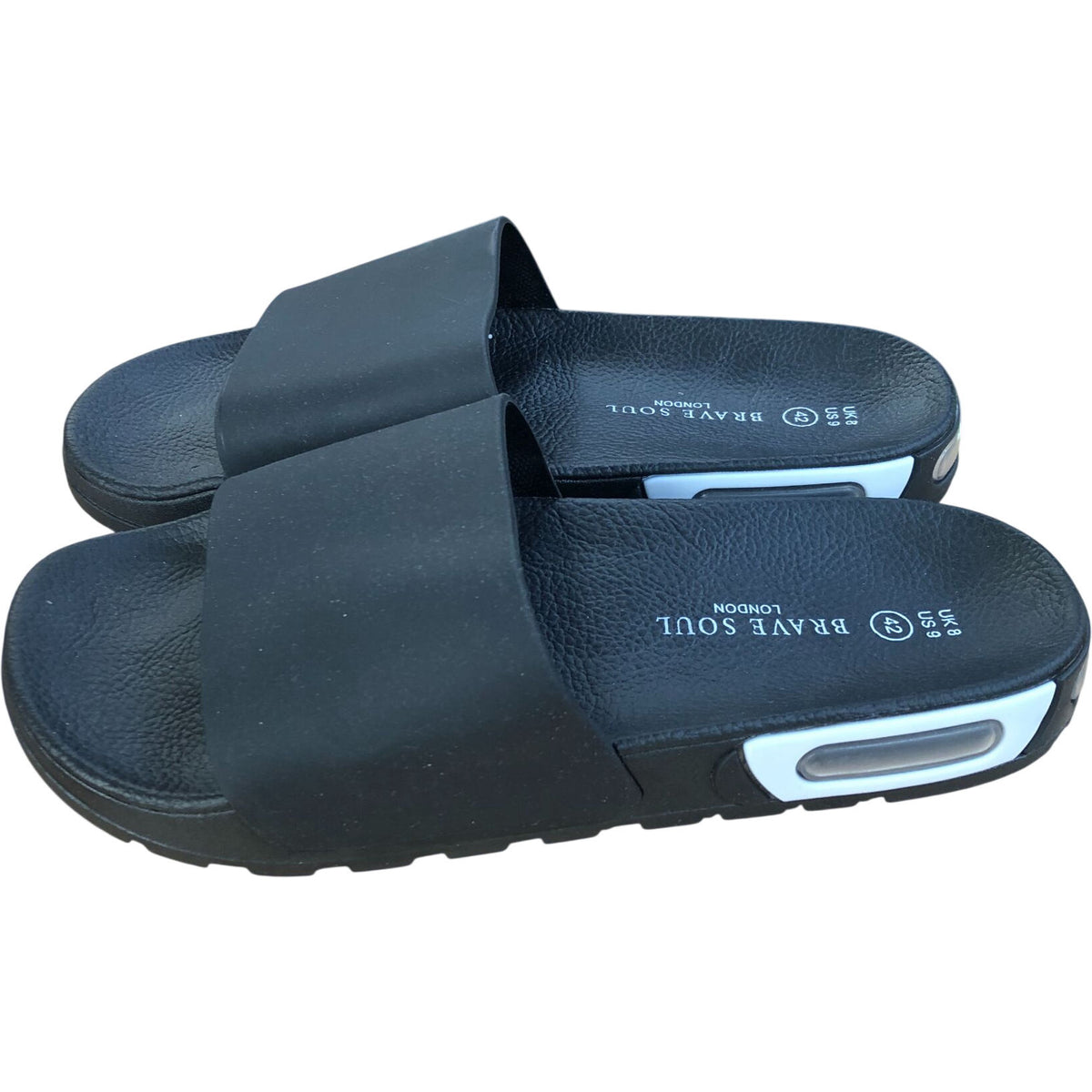 Brave Soul Black Slide Sandals Casual Size 8