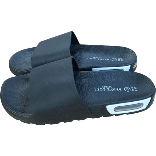 Brave Soul Black Slide Sandals Casual Size 8