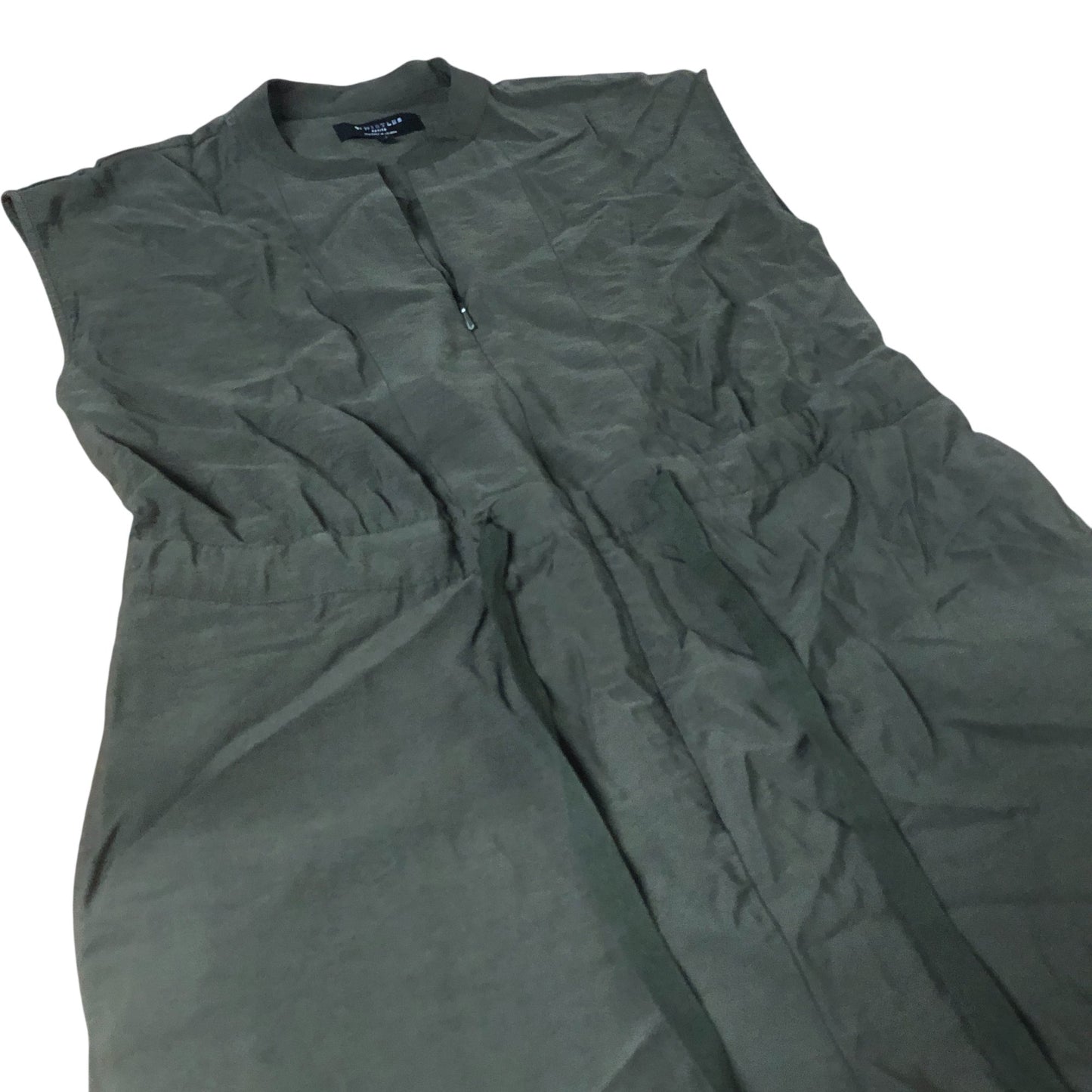 Branded Petite Jumpsuit UK10 Women's Olive Green Zip Up Sleeveless