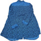 Blue Animal Print Long Sleeve Shirt Women's 100% Viscose Size 12