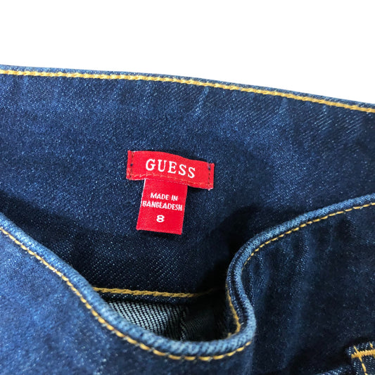 Guess Denim Pleated Mini Skirt Size 8 Women's Blue Casual Summer Fashion