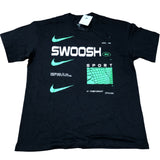 Nike Swoosh Loose Fit T-Shirt Black Sport Graphic Tee Size M