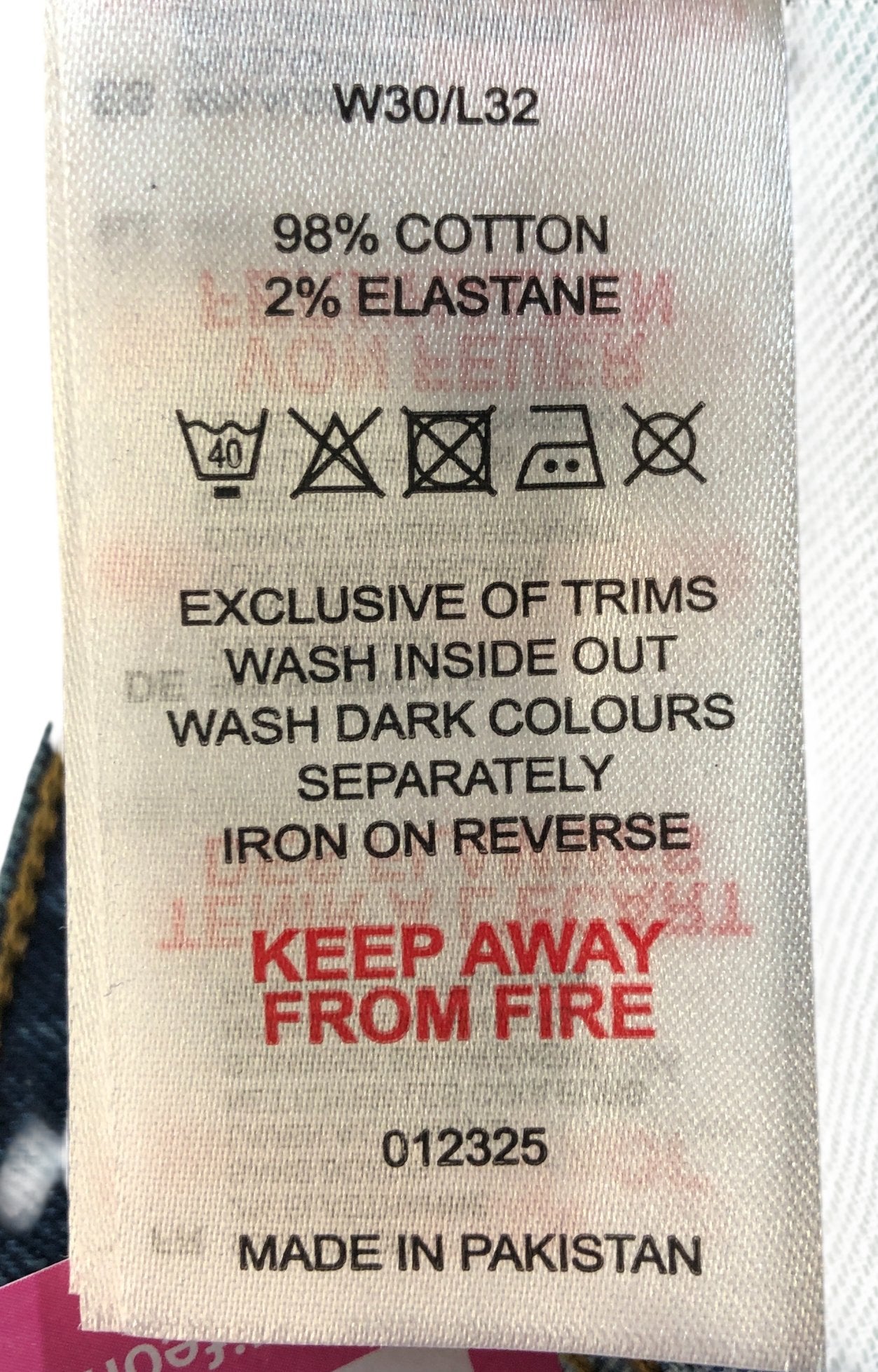 Onfire W30 L32 Men's Denim Jeans Classic Fit Blue Washed Cotton Elastic