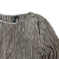 Pieces Pleated Plisse Maxi Dress XL Women's Long Sleeve Side Splits Stone