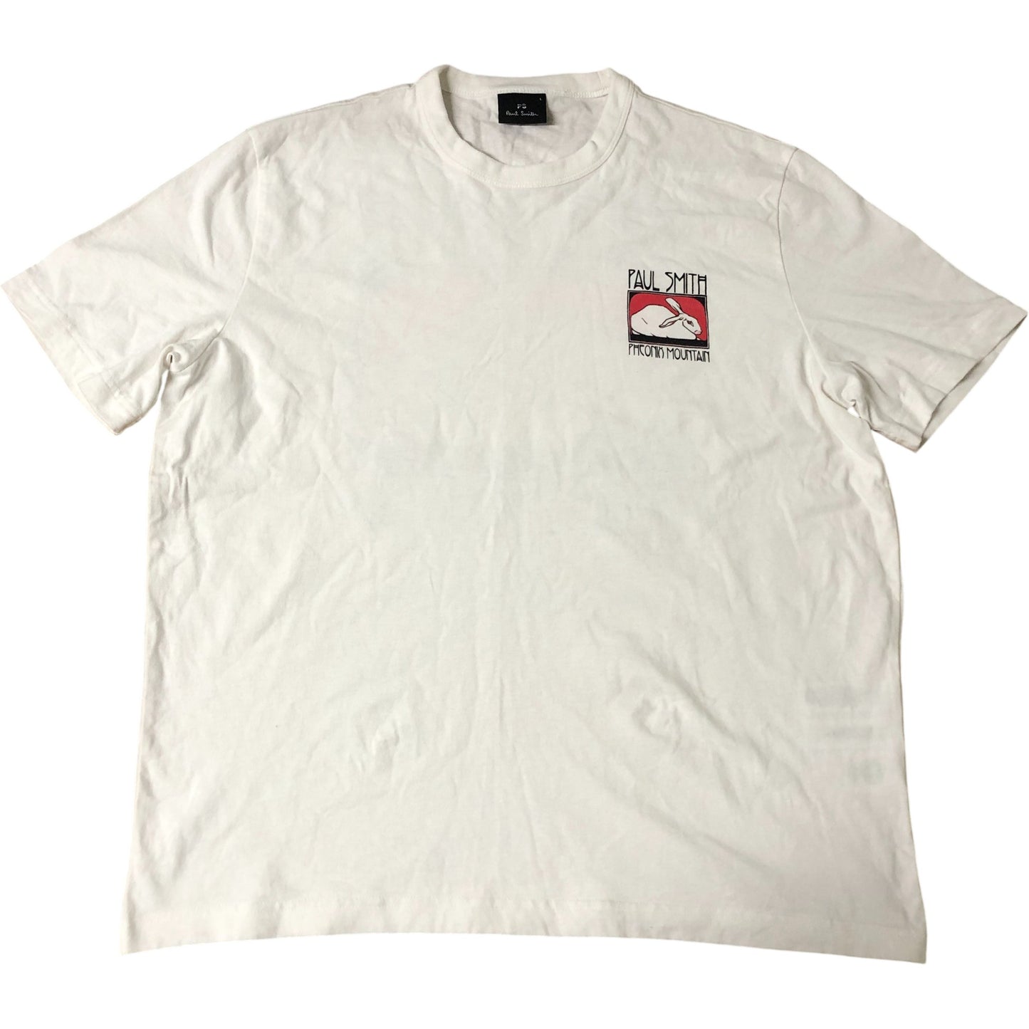 Paul Smith Phoenix Mountain T Shirt Men's Large Organic Cotton Cream Colour