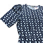 Branded Navy Geometric Mini Dress - Size 12L