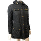 Barbour International Quilted Puffer Jacket UK10 Women's Black Hooded Outerwear