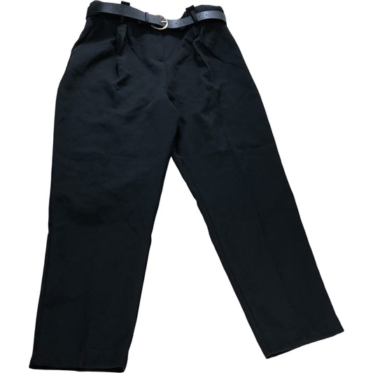 Lipsy London Black Barrel Trousers UK18 Belted