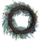 Snowy Lit Christmas Wreath With Berries & Greenery 18"