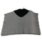 River Island Girls Black And White Houndstooth Print Zip Neck Poncho Age 5-8