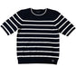 Crew Clothing Company Stripe Jumper Size 12 Women's Navy White Short Sleeve