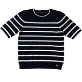 Crew Clothing Company Stripe Jumper Size 12 Women's Navy White Short Sleeve