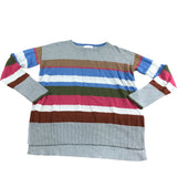 Olive Stripe Jumper UK8 Women's Casual Sweater Grey Multi Soft Knit