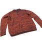 Orange Knitted Sweater with Buttons Organic Cotton Medium