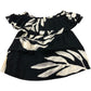 Branded Black Floral Bardot Top - Size 8