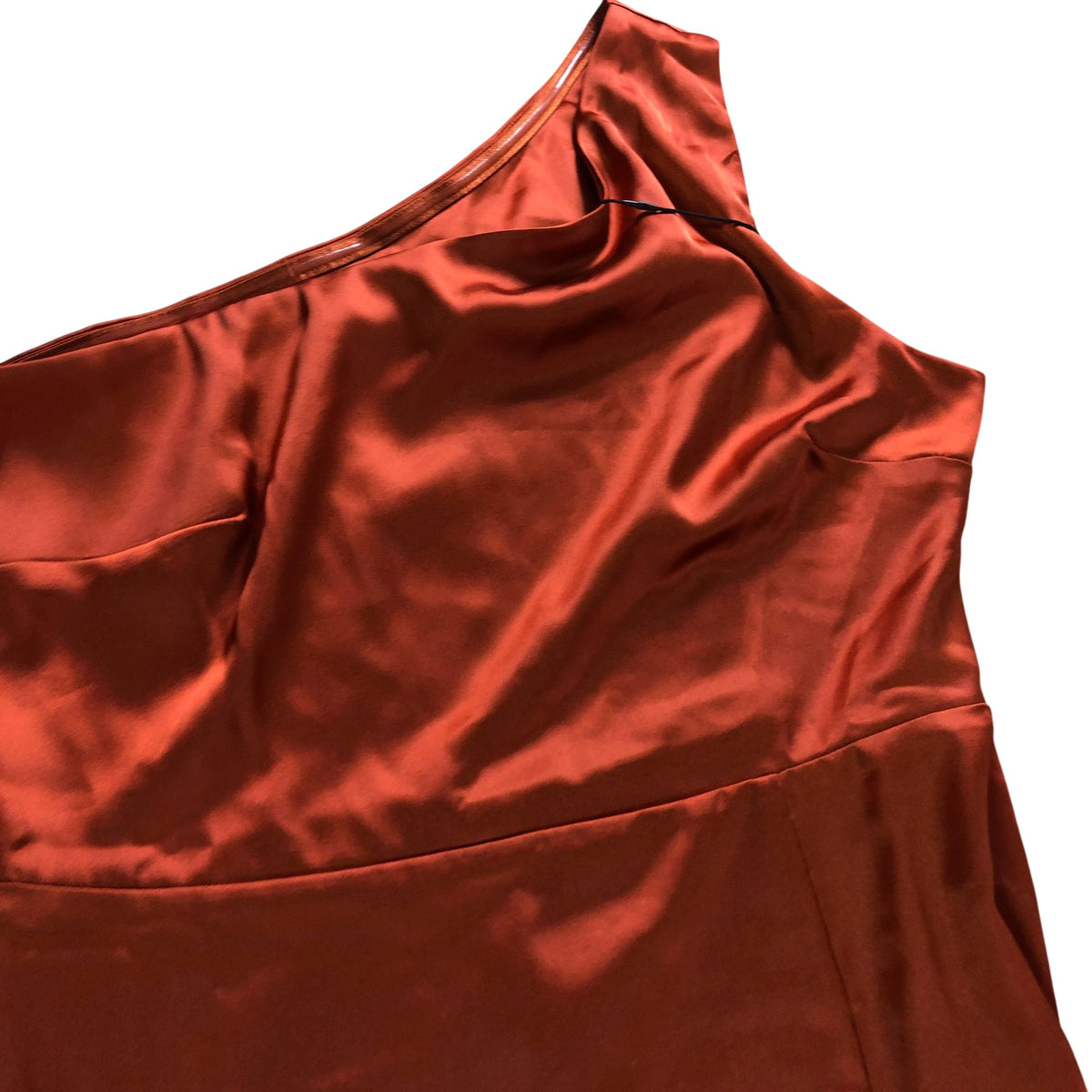 Rewritten Porto Dress L Women's Burnt Orange Satin One Shoulder Evening Gown