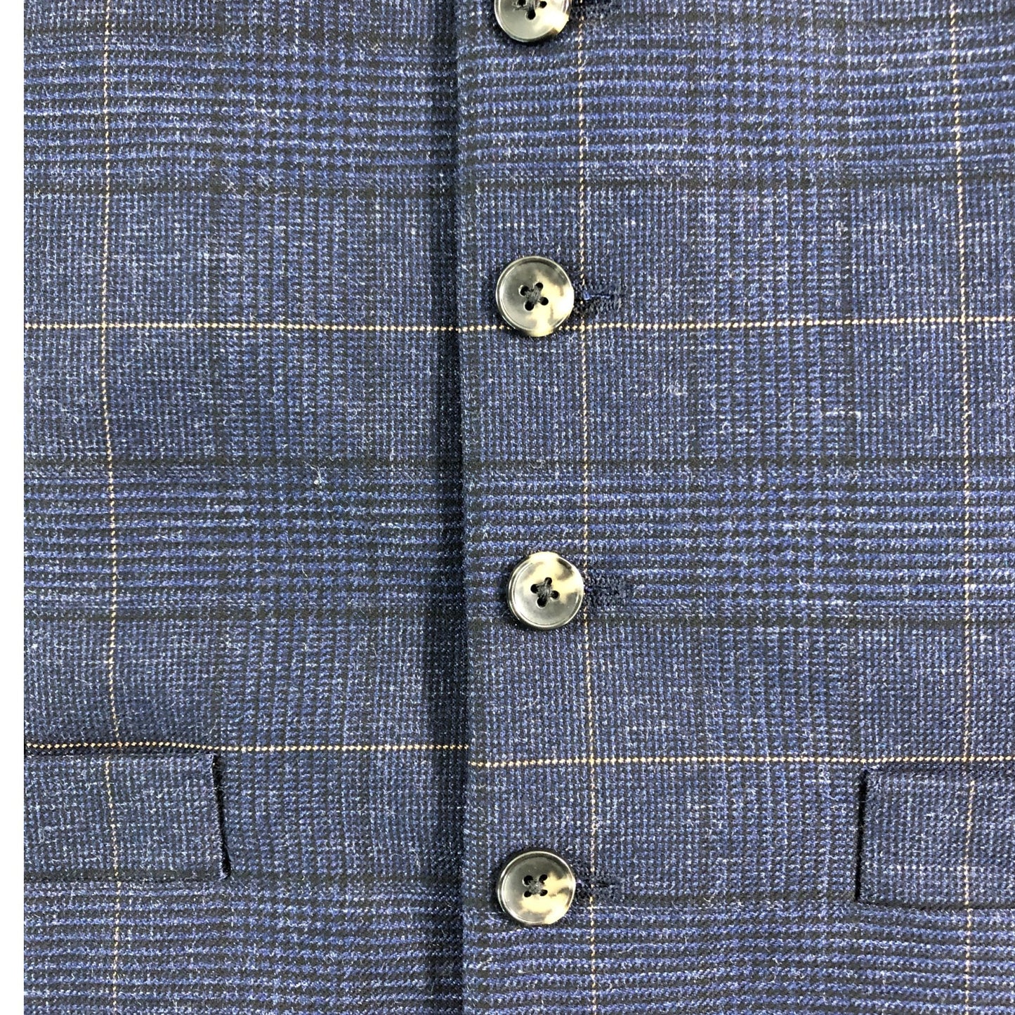 Moss London Men's Navy Check Waistcoat Size UK 38R Stylish Formal Vest