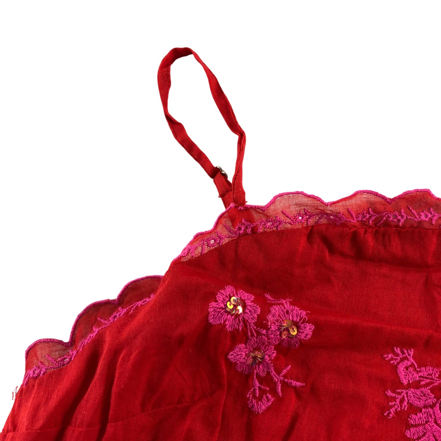 River Island Women's UK L Red Embroidered Crop Top Size 14