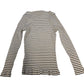 Long Sleeve Top Women's Striped Ribbed Cotton Casual Wear Small