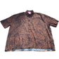 River Island Short Sleeve Shirt M Casual Orange Brown Patterned