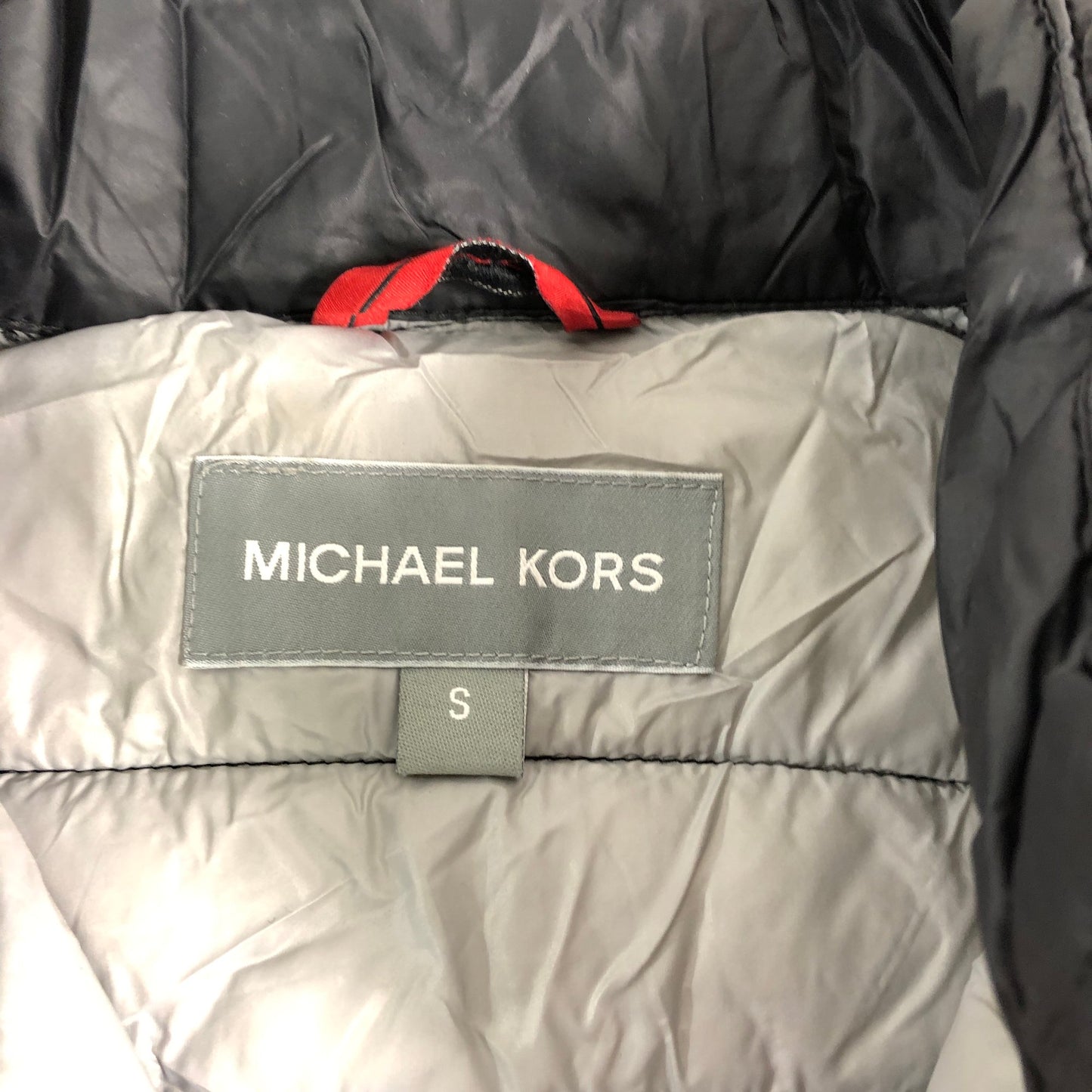 Michael Kors S Black MK Travel Engineered Women's Vest Padded Jacket