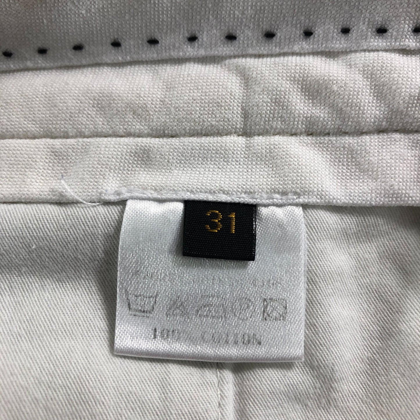 Men's Chino Shorts Cream Classic Fit Cotton Trousers 31W