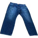 Embroidered Boyfriend Jeans Size 22 Women's Mid Denim