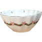Decorative Christmas Snack Bowl White Scalloped Edges