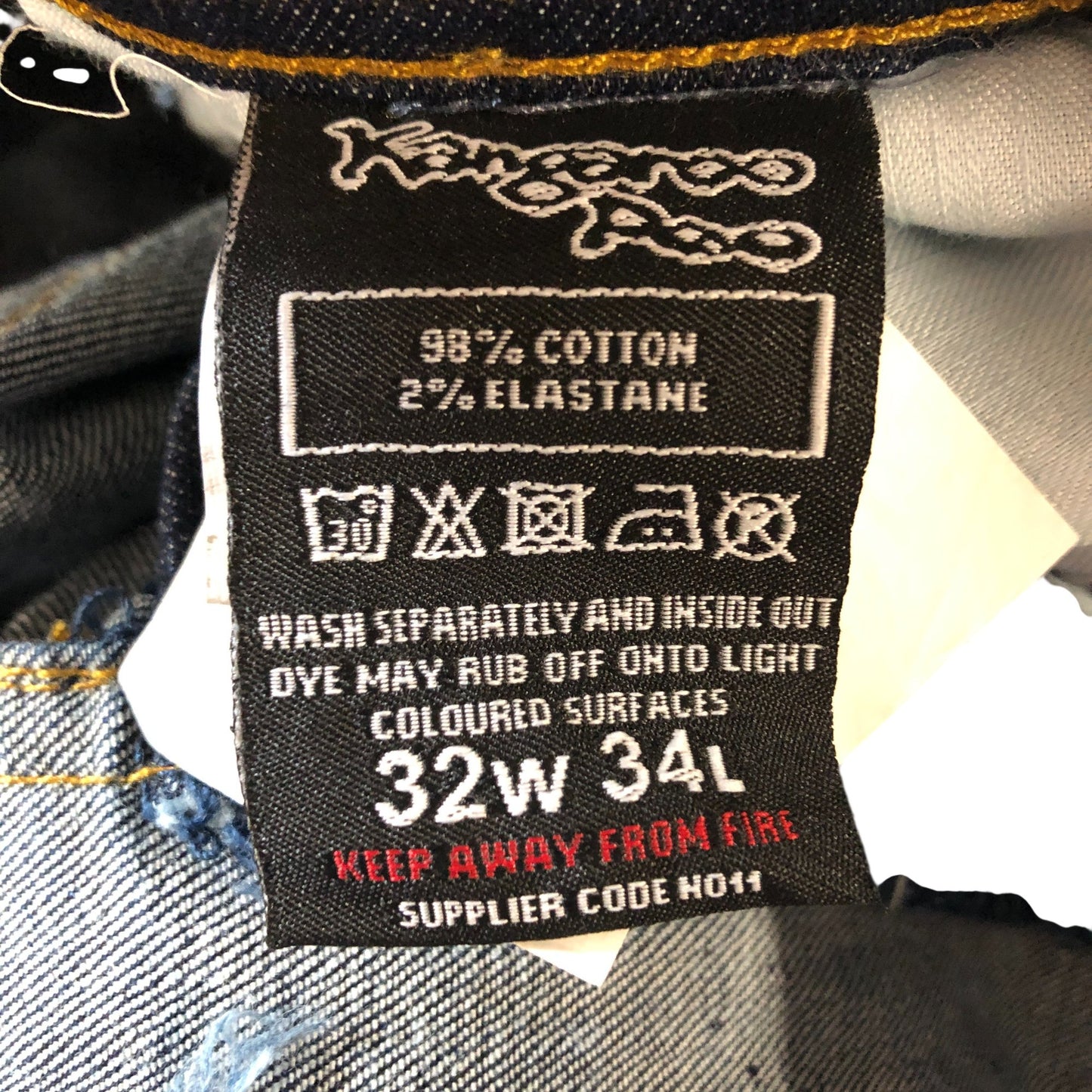 Kangaroo Poo Men's Jeans 32W 34L Dark Denim Cotton Stretch Fit