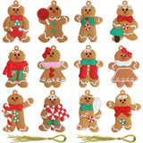 Gingerbread Christmas Tree Decorations Set of 12