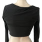 River Island Studio Long Sleeve Crop Top UK Size 8 Women's Black Fashion