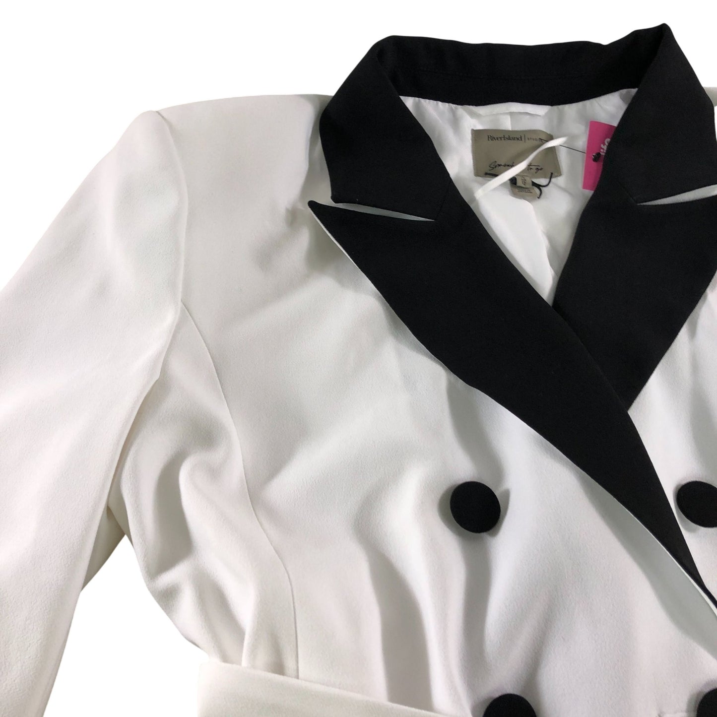 River Island Women's Classic Tuxedo Style Blazer Size 16 White