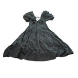 River Island UK12 Women's Black Puff Sleeve Midi Dress Casual Summer Style