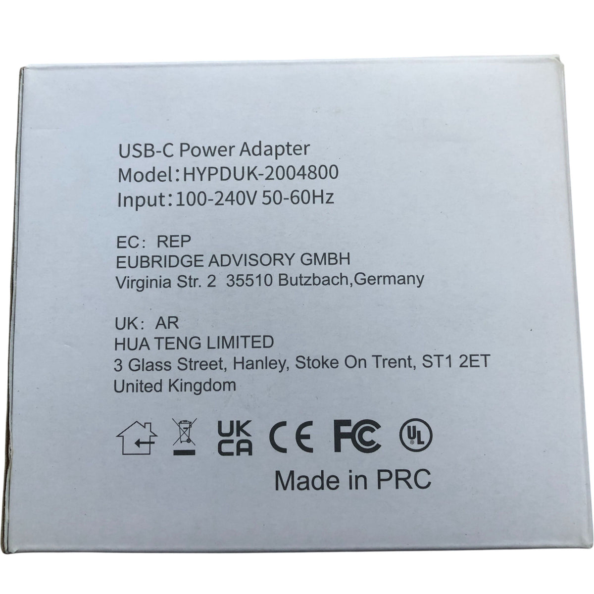 USB-C Power Adapter Model HYPUK-2004800 61W Charging Adapter Kit
