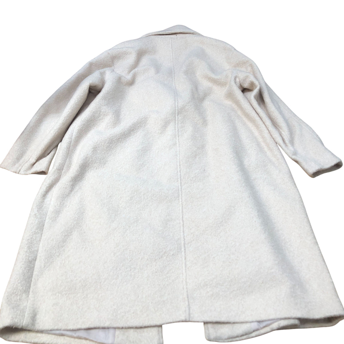 Longline Coat Women's Warm Soft Cream Polyester Outerwear UK22