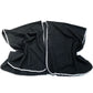 Pom Pom Edge Outerwear Knitted Black Poncho One Size