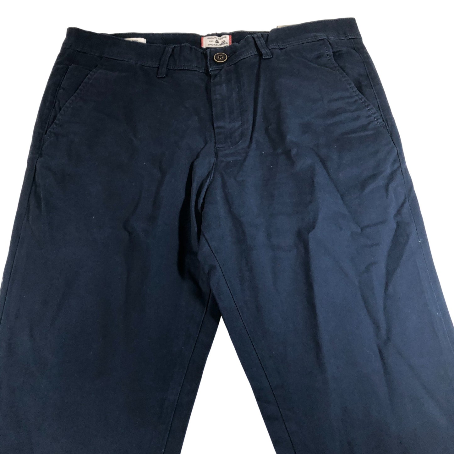 Jack & Jones Chinos Men's Navy Blue Casual Cotton Stretch Trousers 32W 30L