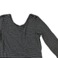 Striped Long Sleeve Top Size 12 Women's Casual Cotton Blend Black White