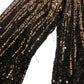 Sequin Top UK10 Women's Long Sleeve Black Gold Shimmering Party Wear