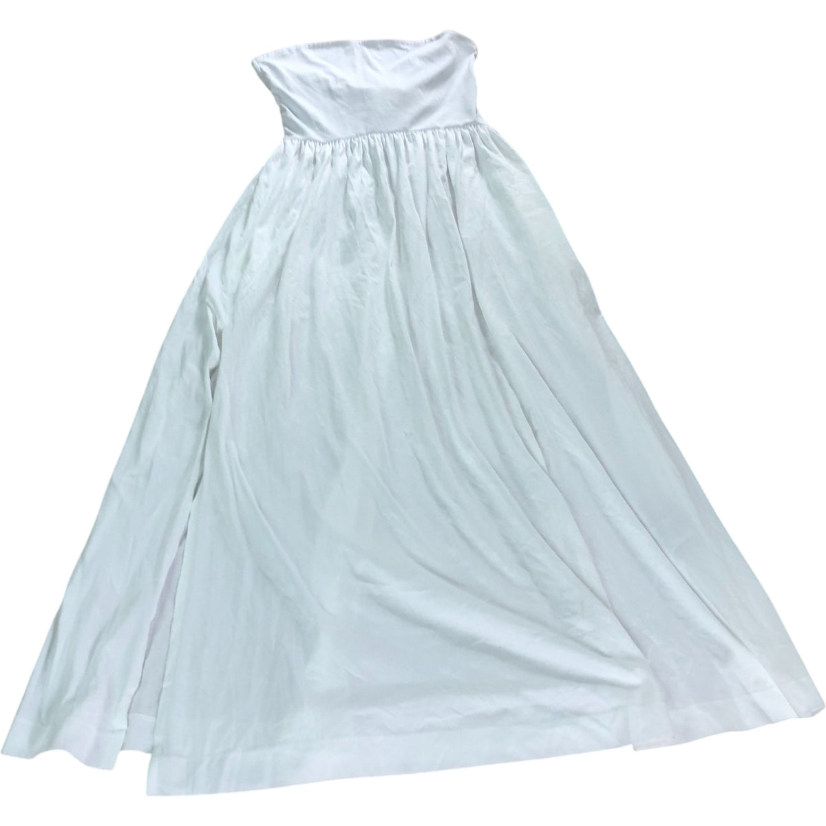 Strapless White Jersey Beach Dress Size S Women's