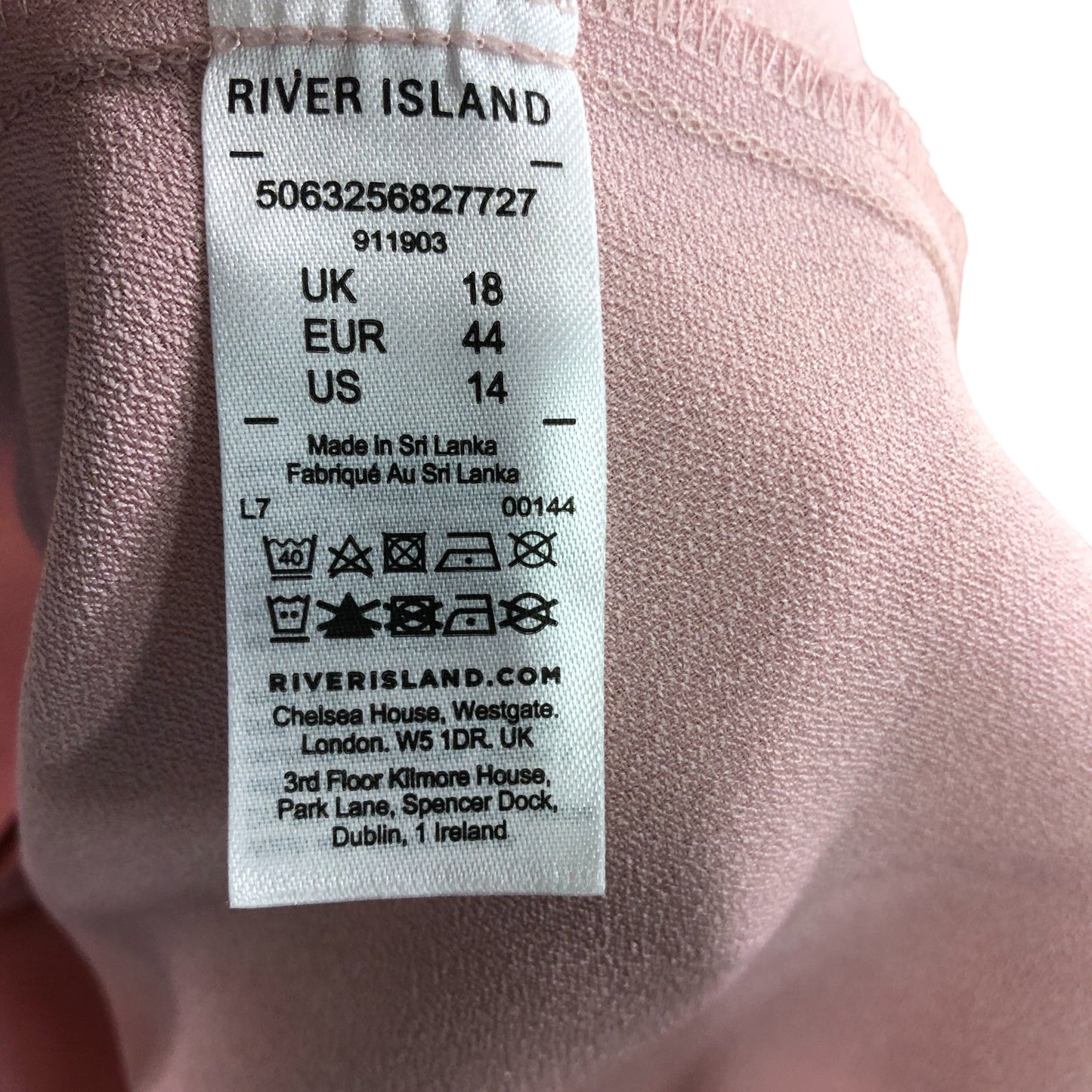 River Island 18 Women's Sleeveless Camisole Top Blush Pink Delicate Fabric