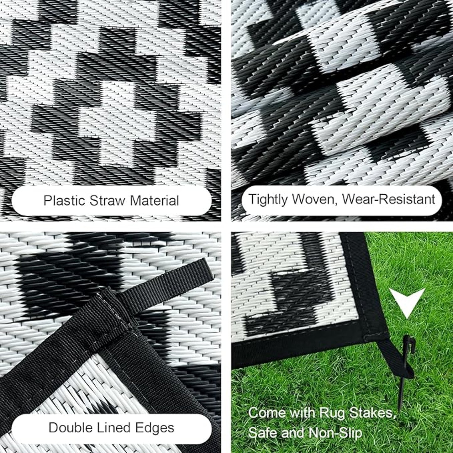 CHOSHOME Outdoor Rug for Garden 150x240CM Large Outdoor Rug