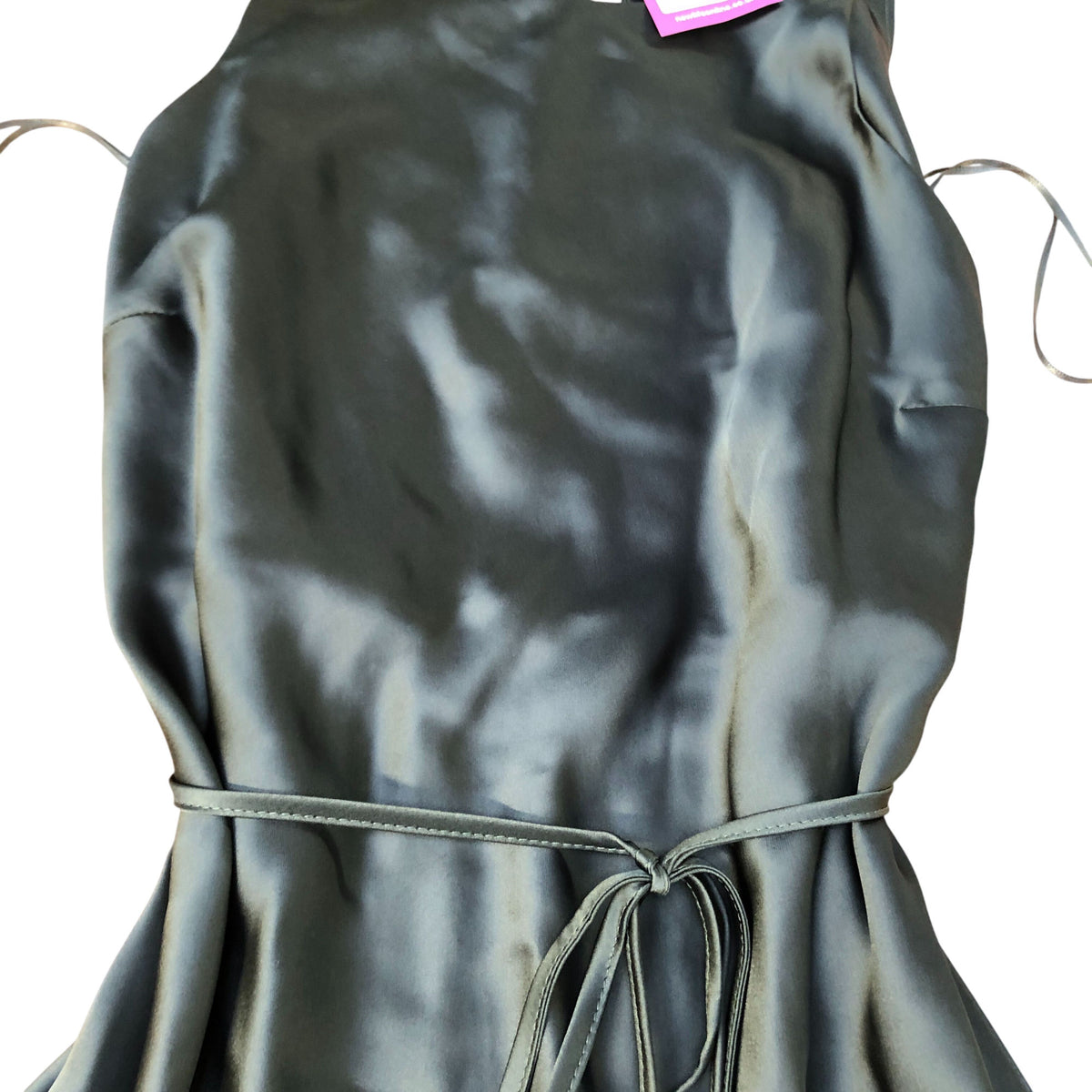 River Island Olive Green Maxi Dress Women's Casual Adjustable Tie Waist Size 12