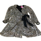 Sequin Dress UK14 Women's Long Sleeve Wrap Glittery Party Dress