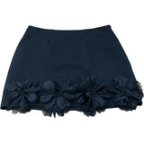 River Island Black Floral A-Line Mini Skirt UK12 Women's Tulle Flowers Design